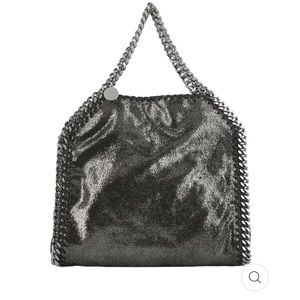 Stella Mccartney Metallic Falabella Ruthenium Foldover